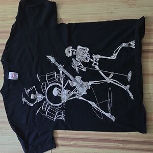 Black Skeleton Band Graphic Tee